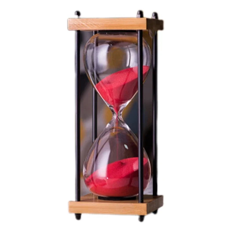 RoyaleGlow 60-Minute Sand Timer - Large Metal & Glass Hourglass for Desk Decor & Productivity