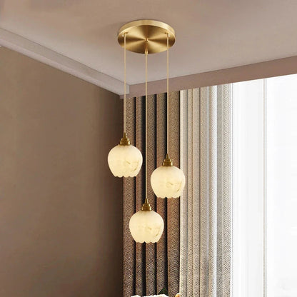 RoyaleGlow Wabi-Sabi Marble Pendant Light - Japandi Minimalist Hanging Lamp