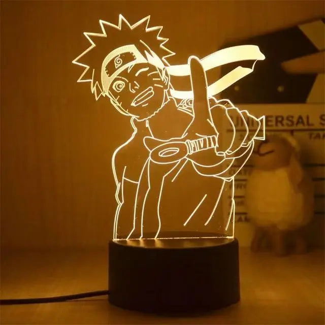 Naruto 3D LED Night Lamp - Anime Character Light with Kakashi, Sasuke, Sakura, and Naruto for Kids' Room Decor and Gifts - L