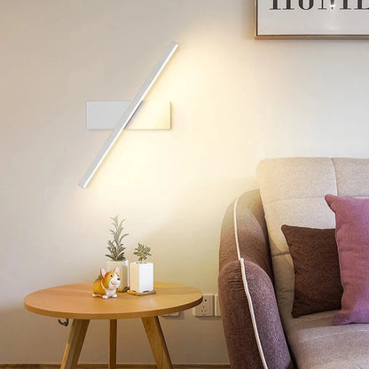 Rotatable LED Wall Light - Modern Lamp for Bedroom & Living Room - White / Warm White