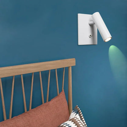 Royelux Modern Adjustable LED Recessed Wall Sconce with Integrated Switch for Bedroom Reading Light