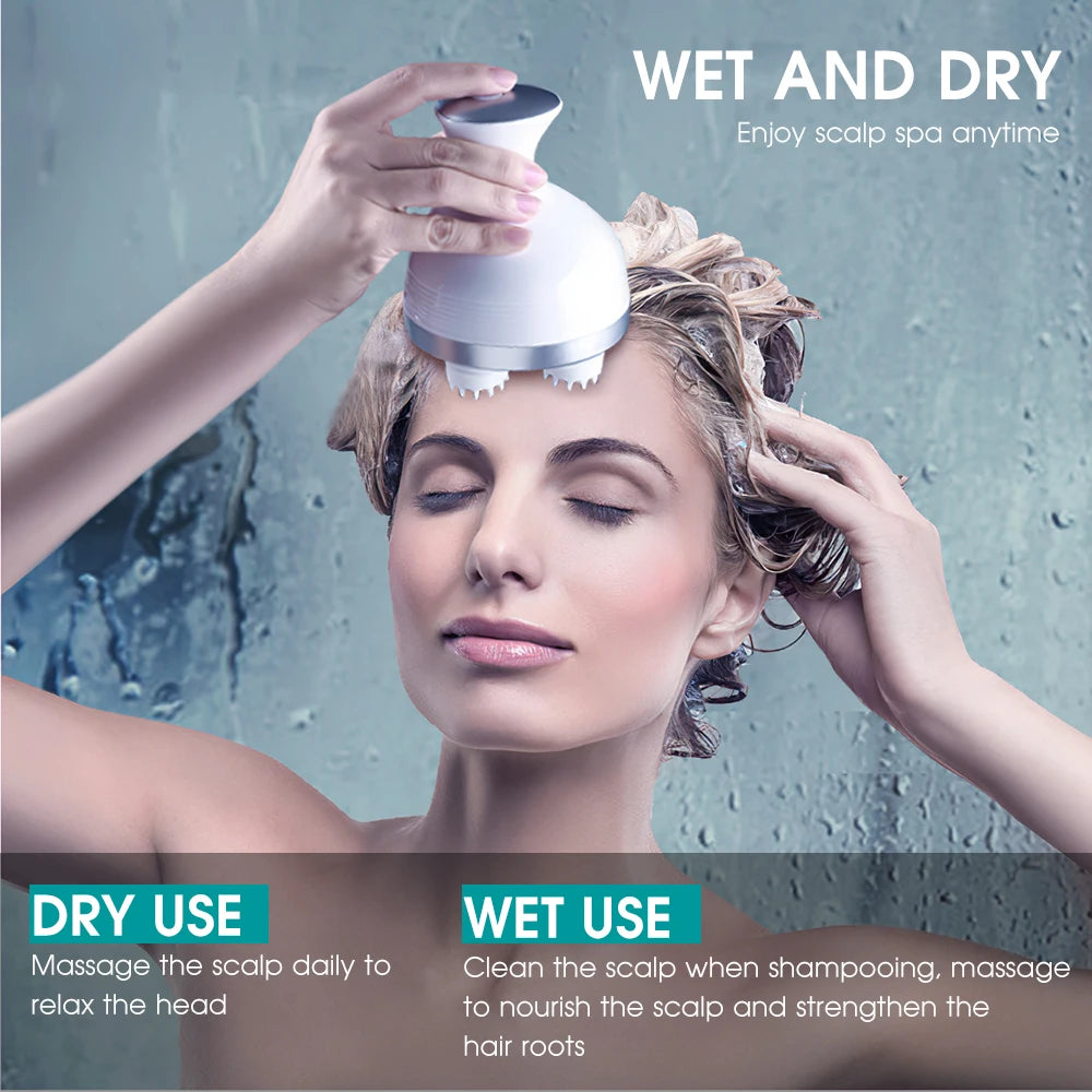 Rayvia Electric Scalp Massager, Deep Tissue Waterproof Wireless Head Massager