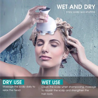 Rayvia Electric Scalp Massager, Deep Tissue Waterproof Wireless Head Massager