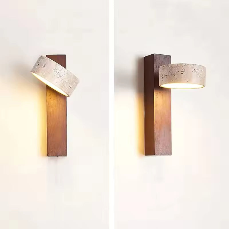 LuxRoyale Travertine Wall Lamp Elegant Warm Glow for Hallway