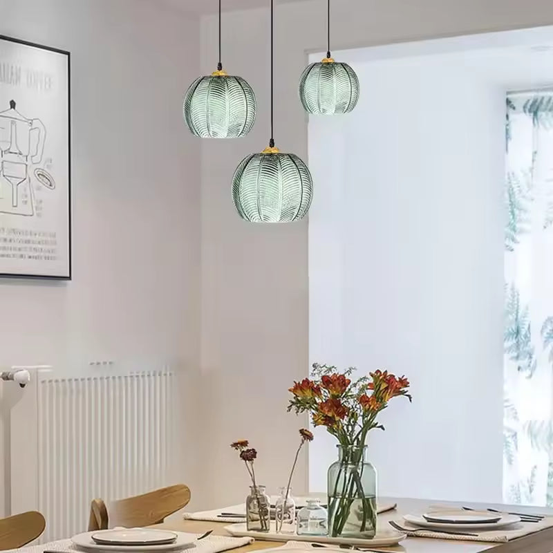 Luxora Glass Pendant Light with Green Tint for Living Room and Dining Spaces