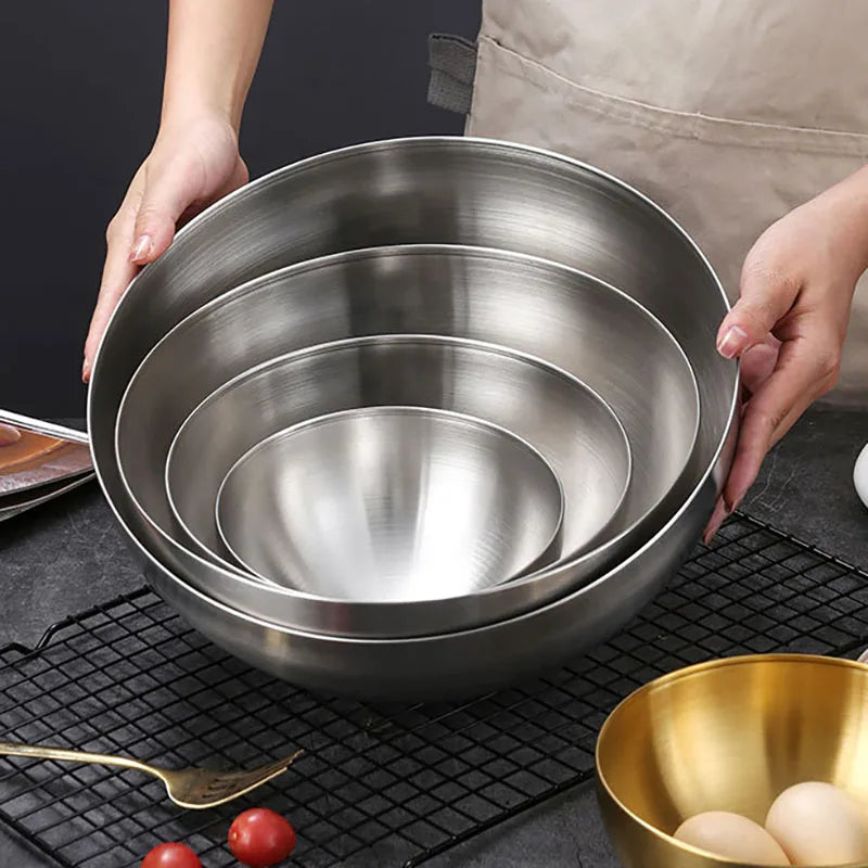 Royelux Premium Stainless Steel Mixing Bowls - Modern 5 Piece Elegant Nesting Set