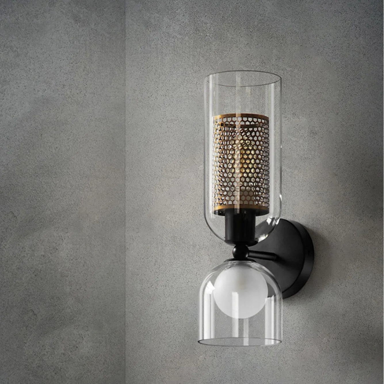 Luxora Nordic Double Glass Wall Lamp Minimalist Bedroom Bedside Light