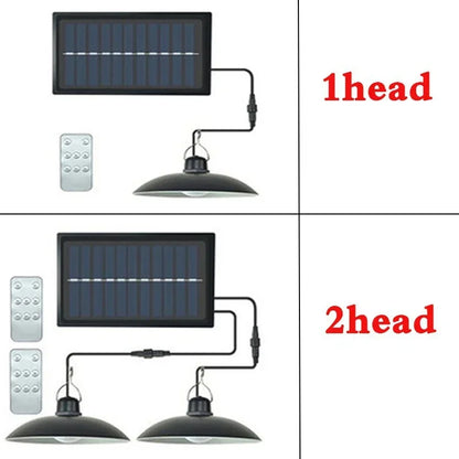 Royelux Solar Pendant Light – Dual-Head LED Chandelier with Remote Control