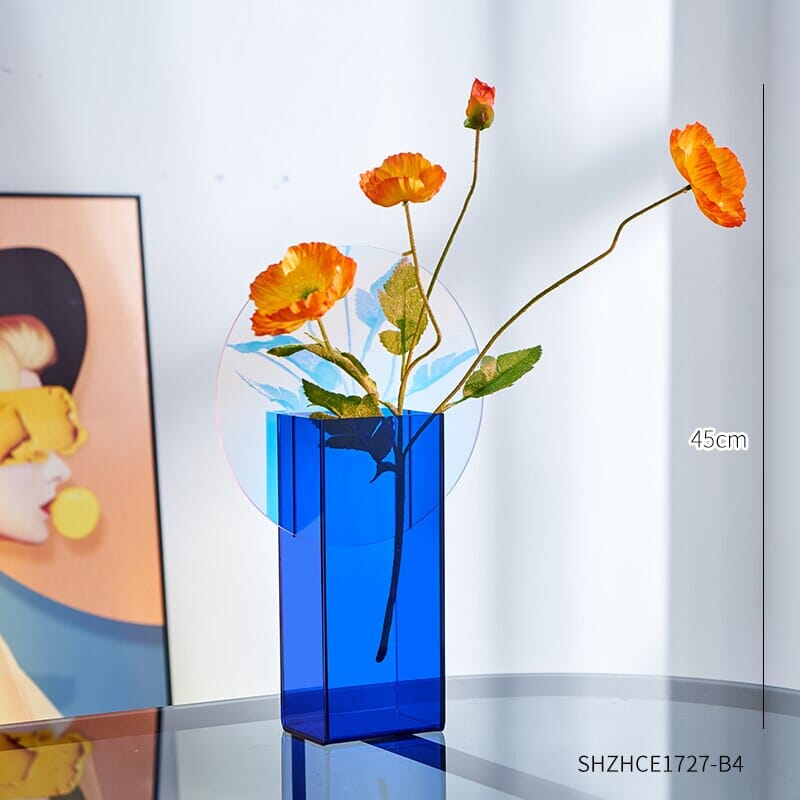 RoyaleGlow Artistic Acrylic Vase for Modern Decor