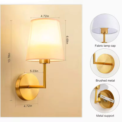 Royaleva Dimmable Fabric Wall Light – Wireless, Rechargeable, Remote Control, 3-Color LED