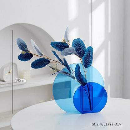 RoyaleGlow Artistic Acrylic Vase for Modern Decor