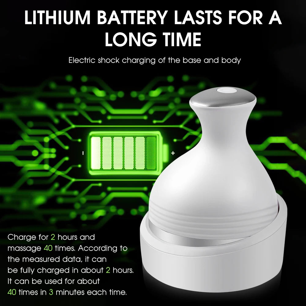 Rayvia Electric Scalp Massager, Deep Tissue Waterproof Wireless Head Massager