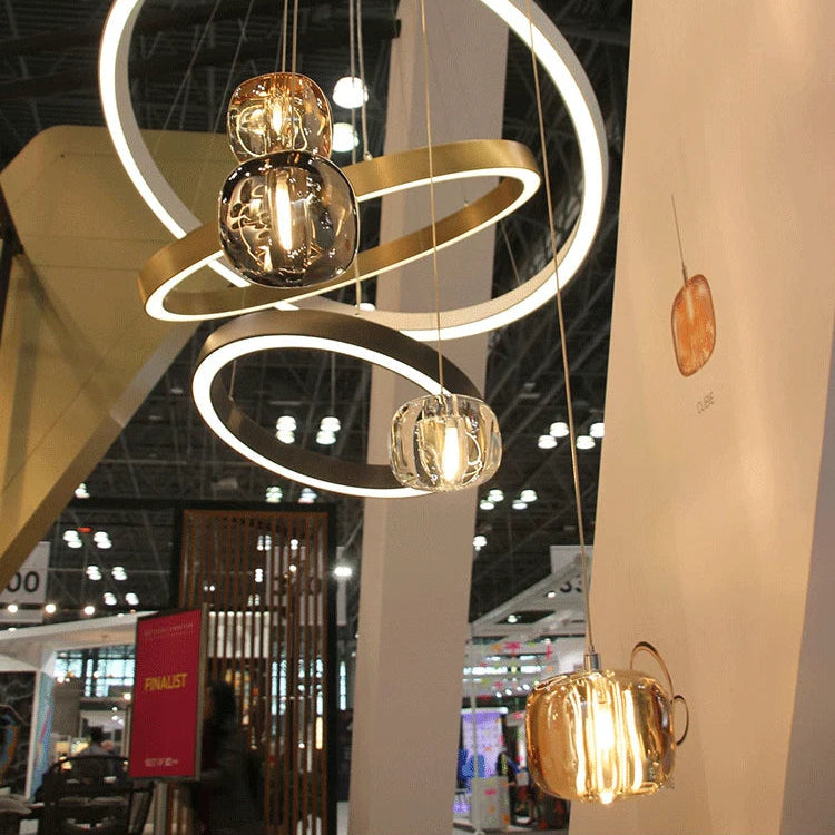 Luxora Modern Colored Glass Multi Pendant Chandelier for Dining Room & Living Room