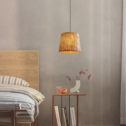 Lumora Natural Wooden Pendant Light, Rustic Modern Warm Ambient Home Decor Fixture