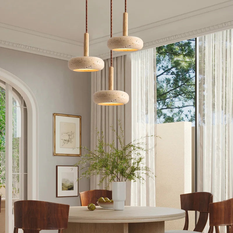LuxRoyale Minimalist Copper Frosted Glass Pendant Lamp With Stone Accent for Soft Bedroom Lighting