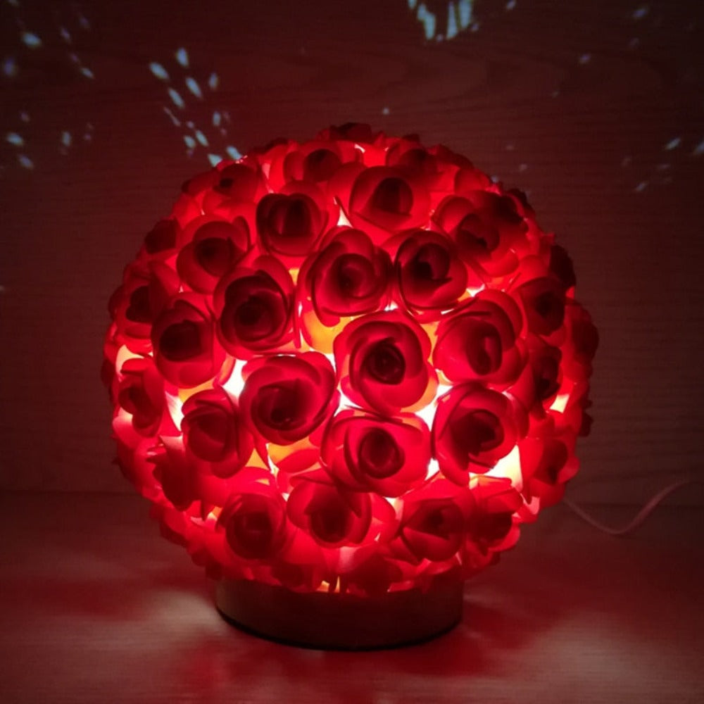 Royallure 3D Rose Sphere Flower Lamp - 9 Stunning Colors - Red