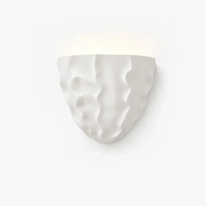 LuxRoyale Scallop Plaster Wall Lamp - Vintage Upward Lighting Sconce for Stairway, Bedroom - Royale Basic