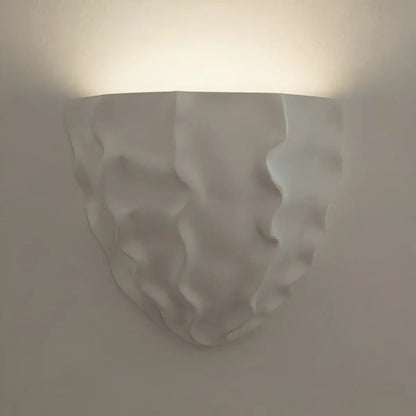 LuxRoyale Scallop Plaster Wall Lamp - Vintage Upward Lighting Sconce for Stairway, Bedroom - Royale Basic