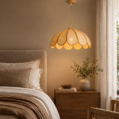 Royelux Woven Hemp Rope Pendant Light Adjustable Hanging Fixture