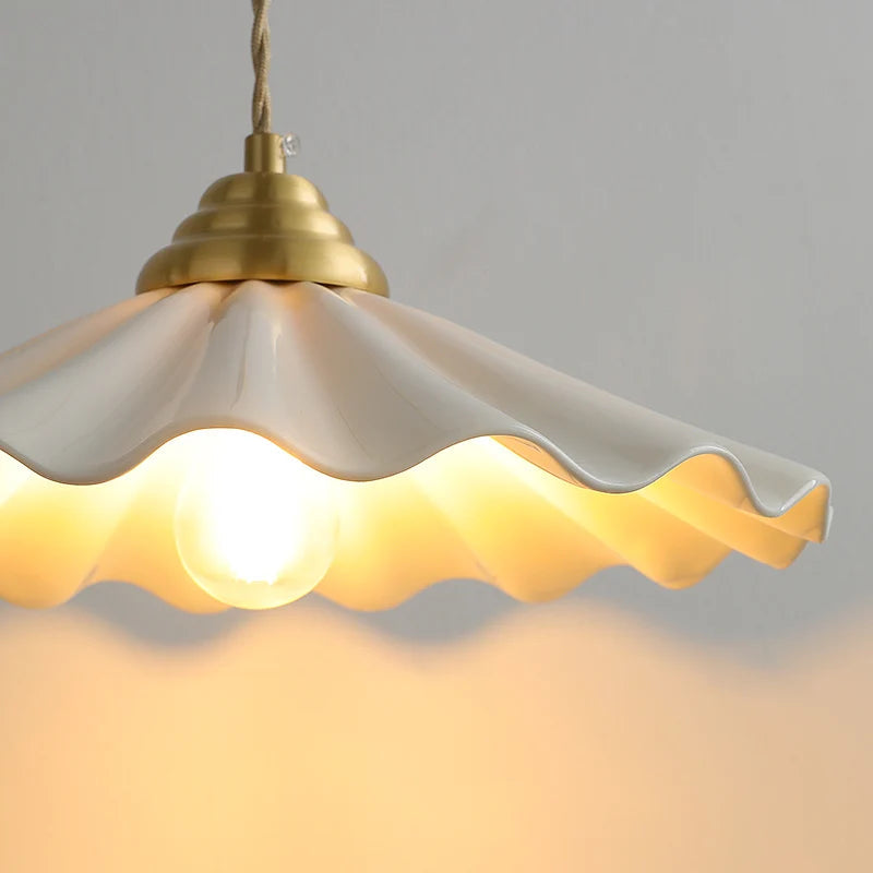 Scandinavian Ceramic LED Hanging Ceiling Pendant Light Fixture - White 1