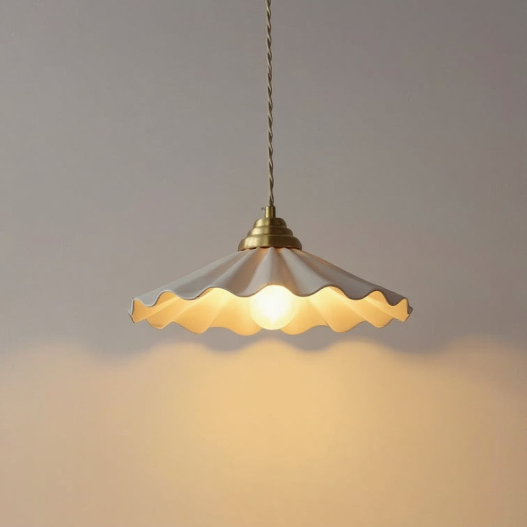 Scandinavian Ceramic LED Hanging Ceiling Pendant Light Fixture - White 2