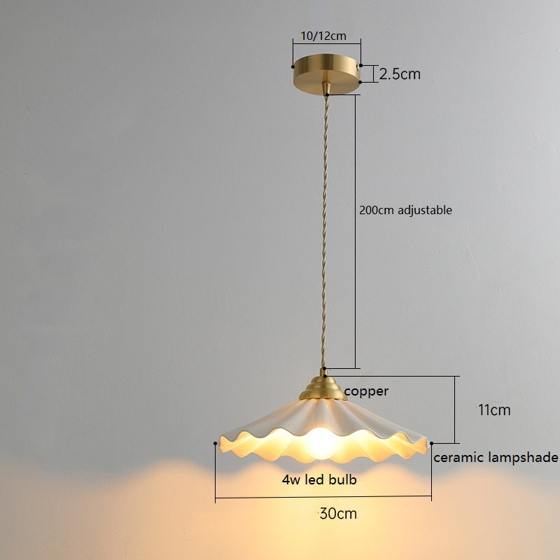 Scandinavian Ceramic LED Hanging Ceiling Pendant Light Fixture - White 4