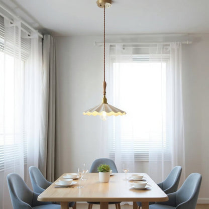 Scandinavian Ceramic LED Hanging Ceiling Pendant Light Fixture - White 7