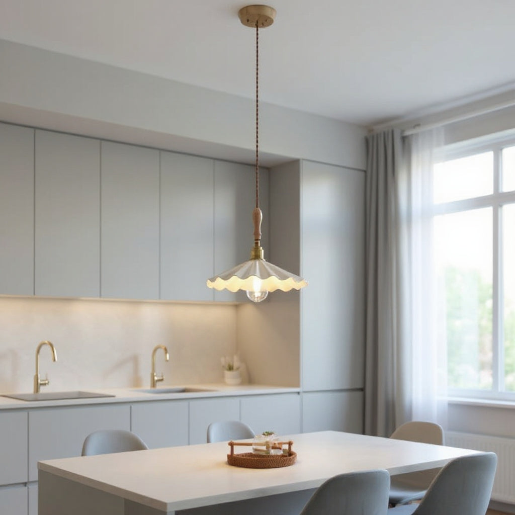 Scandinavian Ceramic LED Hanging Ceiling Pendant Light Fixture - White 8
