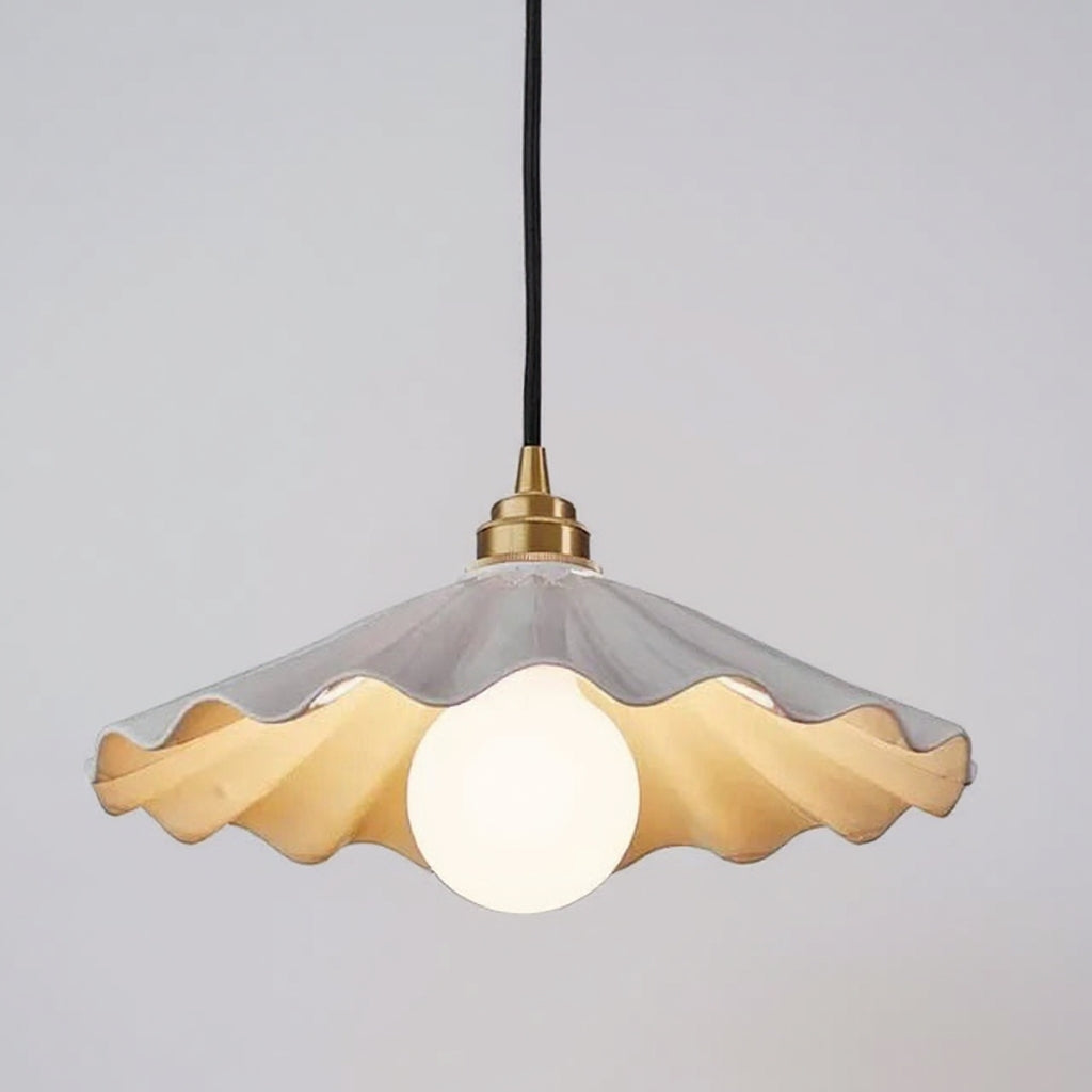 Scandinavian Ceramic LED Hanging Ceiling Pendant Light Fixture - White 9
