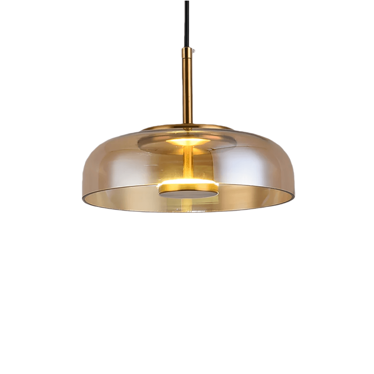 Scandinavian Pendant Lamp — Clear Glass Sphere & Brass Accent for Kitchen Island 1