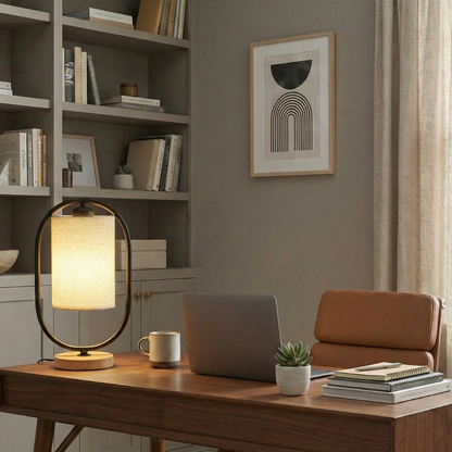 Scandinavian Style Solid Wood Table Lamp – Modern 1-Light Bedside Lamp for Bedroom or Living Room 5