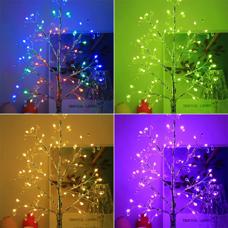RoyaleGlow Crystal LED Tree Lamp – Color-Changing Tabletop Atmosphere Light - Default Title