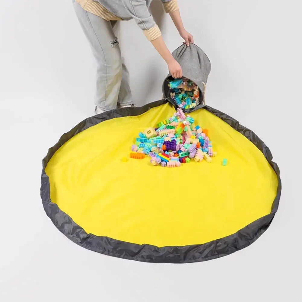 Royallure 2-in-1 Collapsible Toy Storage & Play Mat – Zipper Lid, Portable & Durable