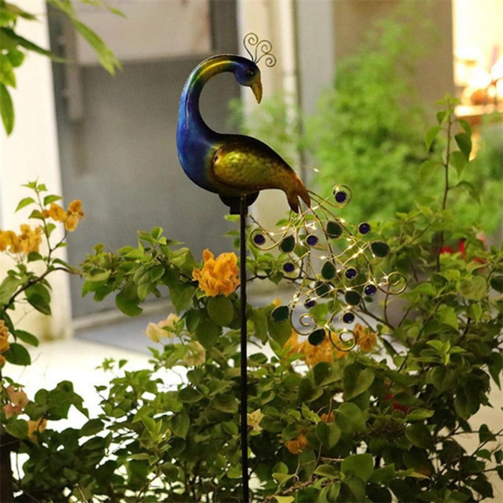 RoyaleGlow Peacock Solar Light Outdoor Lamp - Unique Garden & Pathway Lighting - Default Title