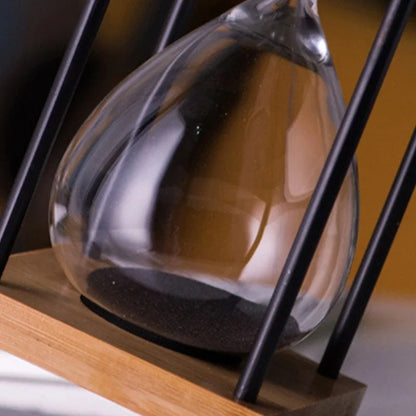 RoyaleGlow 60-Minute Sand Timer - Large Metal & Glass Hourglass for Desk Decor & Productivity