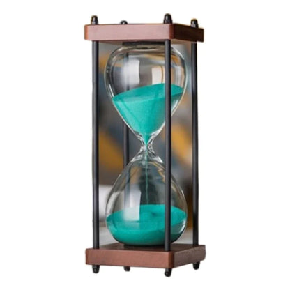 RoyaleGlow 60-Minute Sand Timer - Large Metal & Glass Hourglass for Desk Decor & Productivity