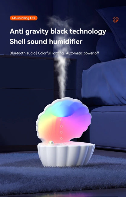Shell Sleep Aid Bluetooth Speaker – RGB Night Light with Humidifier & Anti-Gravity Design