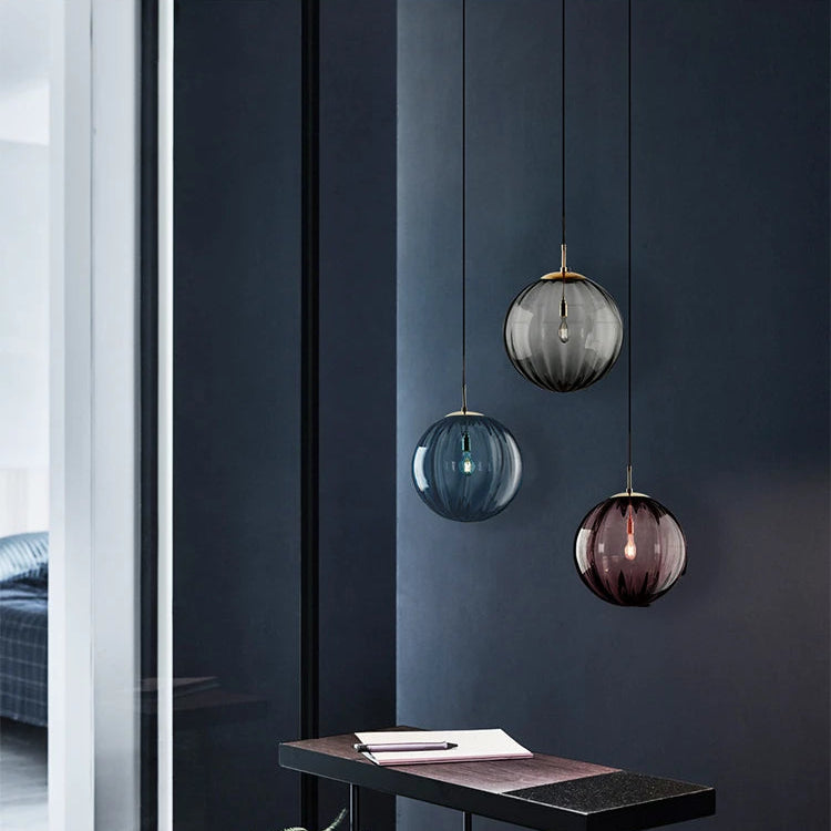 Luxora Modern LED Pendant Light - Minimalist Nordic Glass Ball Hanging Lamp