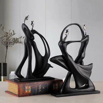 Elegant Nordic Art Dancing Couple Figurines – Resin Sculpture for Stylish Home & Office Decor