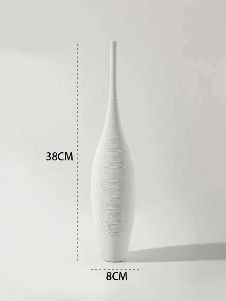Minimalist Ceramic Vase – Handcrafted Matte Finish Decor Vase - White 3