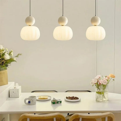 RoyaleGlow Cream Bauhaus Style Art Deco Glass Pendant Light for Modern Spaces