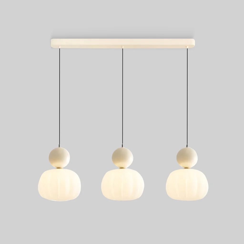 RoyaleGlow Cream Bauhaus Style Art Deco Glass Pendant Light for Modern Spaces