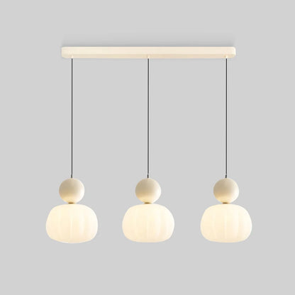 RoyaleGlow Cream Bauhaus Style Art Deco Glass Pendant Light for Modern Spaces