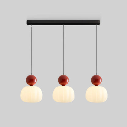 RoyaleGlow Cream Bauhaus Style Art Deco Glass Pendant Light for Modern Spaces