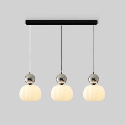 RoyaleGlow Cream Bauhaus Style Art Deco Glass Pendant Light for Modern Spaces