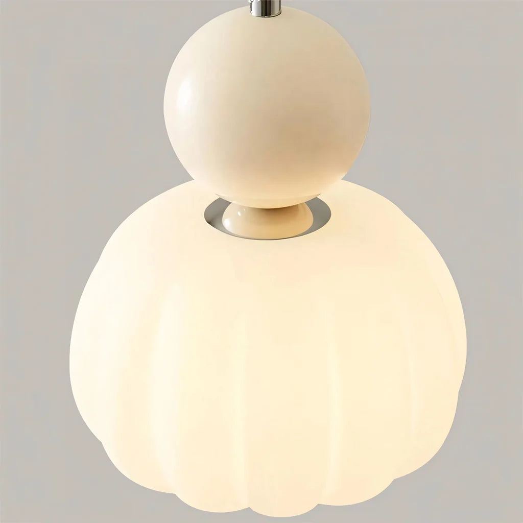 RoyaleGlow Cream Bauhaus Style Art Deco Glass Pendant Light for Modern Spaces