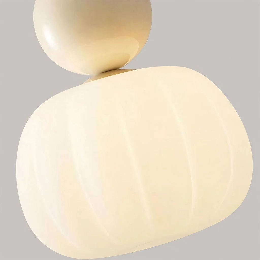 RoyaleGlow Cream Bauhaus Style Art Deco Glass Pendant Light for Modern Spaces