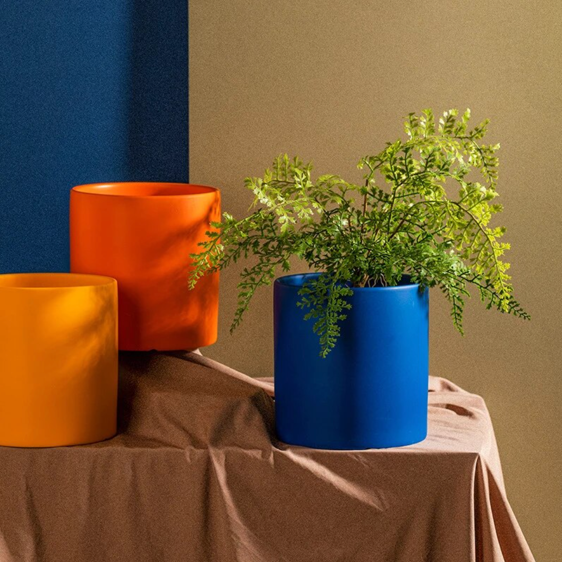 Royaleva All The Bright Colors Planter with Saucer Set