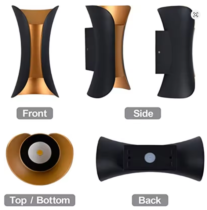 Royallure Outdoor Wall Lamp - Curved LED Light Fixture for Garden and Corridor