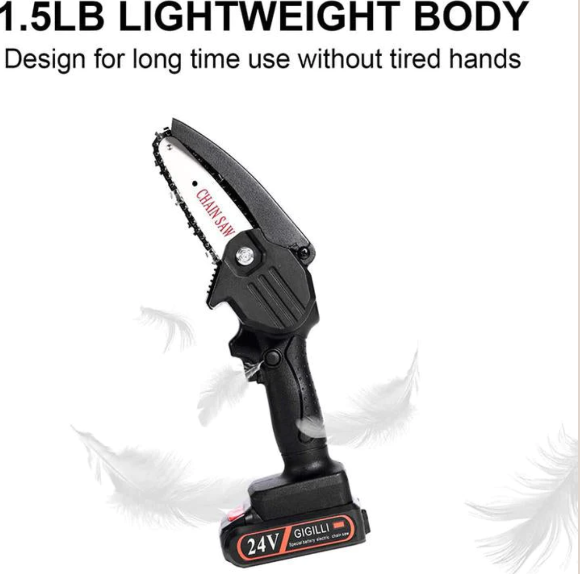 Royaleva Upgraded 24V Mini Chainsaw Lightweight Cordless